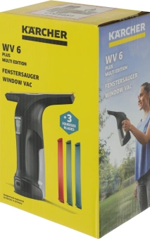Мойщик окон Karcher WV 6 Plus Multi Edition шир.скреб.:280мм пит.:от аккум. черный - купить недорого с доставкой в интернет-магазине