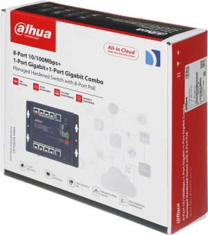 Коммутатор Dahua DH-CHS4110-8ET-90-F (L2) 8x100Мбит/с 1x1Гбит/с 1xКомбо(1000BASE-T/SFP) 8PoE 90W управляемый - купить недорого с доставкой в интернет-магазине