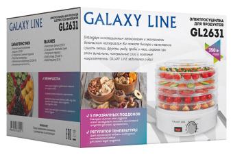 Сушка для фруктов и овощей Galaxy Line GL 2631 5под. 350Вт белый - купить недорого с доставкой в интернет-магазине