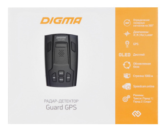 Радар-детектор Digma Guard GPS приемник черный - купить недорого с доставкой в интернет-магазине