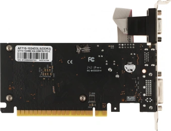 Видеокарта Afox PCI-E AF710-1024D3L5 NVIDIA GeForce GT 710 1Gb 64bit GDDR3 954/1600 DVIx1 HDMIx1 CRTx1 HDCP Ret - купить недорого с доставкой в интернет-магазине