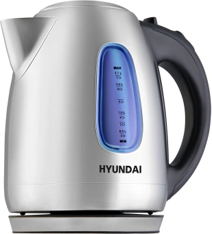 Чайник электрический Hyundai HYK-S2402 1.7л. 2200Вт серебристый матовый/черный корпус: металл - купить недорого с доставкой в интернет-магазине
