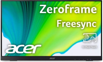 Монитор Acer 21.5" UT222QBMIP черный IPS LED 16:9 HDMI M/M глянцевая 1000:1 250cd 178гр/178гр 1920x1080 75Hz FreeSync VGA DP FHD USB Touch 3.5кг - купить недорого с доставкой в интернет-магазине