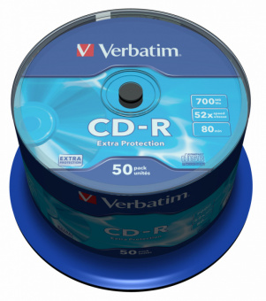 Диск CD-R Verbatim 700Mb 52x Cake Box (50шт) (43351) - купить недорого с доставкой в интернет-магазине
