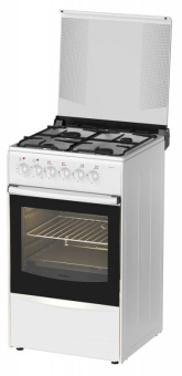 Плита Комбинированная Darina 1B KM 441 301 W белый/черный (стеклянная крышка) реш.сталь - купить недорого с доставкой в интернет-магазине