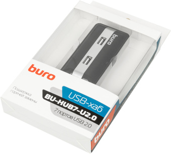 Разветвитель USB 2.0 Buro BU-HUB7-U2.0 7порт. черный - купить недорого с доставкой в интернет-магазине