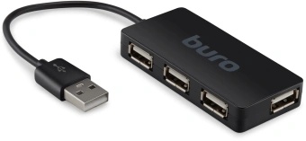 Разветвитель USB 2.0 Buro BU-HUB4-U2.0-Slim 4порт. черный - купить недорого с доставкой в интернет-магазине