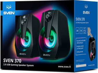 Колонки Sven 370 2.0 черный 6Вт - купить недорого с доставкой в интернет-магазине
