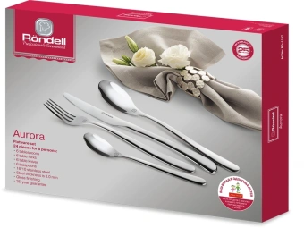 Набор столовых приборов Rondell Aurora RD-1157 набор из 24предм. стальной - купить недорого с доставкой в интернет-магазине