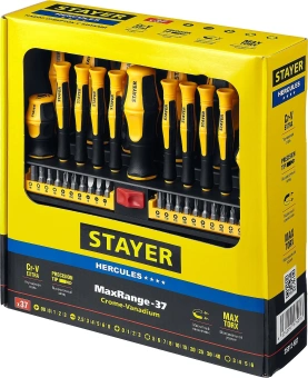 Набор отверток Stayer Master 25312-H37 в компл.:37 предметов - купить недорого с доставкой в интернет-магазине