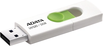 Флеш Диск A-Data 32GB UV320 AUV320-32G-RWHGN USB3.2 белый/зеленый - купить недорого с доставкой в интернет-магазине