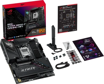 Материнская плата Asus ROG STRIX B850-F GAMING WIFI SocketAM5 AMD B850 4xDDR5 ATX AC`97 8ch(7.1) 2.5Gg RAID+HDMI+DP - купить недорого с доставкой в интернет-магазине