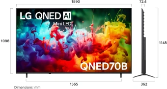 Телевизор LED LG 85" 85QNED70B6A.ARUG черный титан 4K Ultra HD 60Hz DVB-T DVB-T2 DVB-C DVB-S DVB-S2 USB WiFi Smart TV - купить недорого с доставкой в интернет-магазине