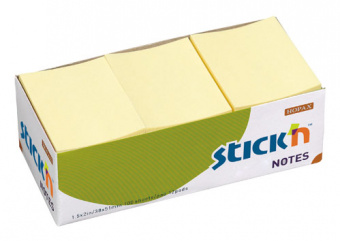 Блок самоклеящийся бумажный Stick`n 21005 38x51мм 100лист. 70г/м2 пастель желтый бокс (упак.:1шт) - купить недорого с доставкой в интернет-магазине