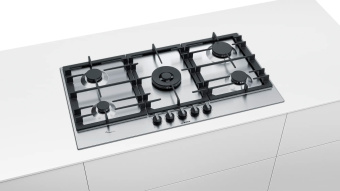 Газовая варочная поверхность Bosch PCR9A5B90M нержавеющая сталь - купить недорого с доставкой в интернет-магазине