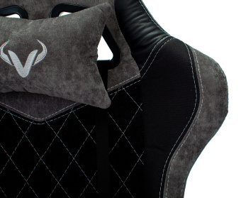 Кресло игровое Zombie VIKING 7 KNIGHT Fabric черный ткань/эко.кожа с подголов. крестов. металл - купить недорого с доставкой в интернет-магазине