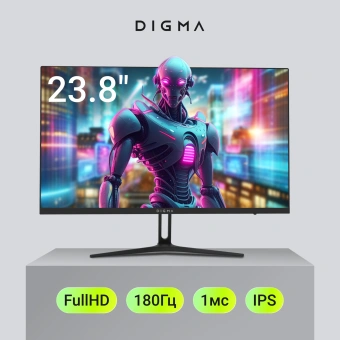 Монитор Digma 23.8" Overdrive 24P411F черный IPS LED 1ms 16:9 HDMI M/M матовая 250cd 178гр/178гр 1920x1080 180Hz G-Sync FreeSync DP FHD 2.8кг - купить недорого с доставкой в интернет-магазине