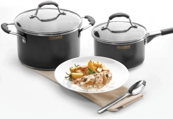 Кастрюля Rondell Stern RDS-010 3.9л. d=20см (с крышкой) т.серый - купить недорого с доставкой в интернет-магазине