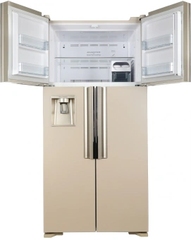 Холодильник Hitachi R-W660PUC7 GBE 2-хкамерн. бежевый стекло инвертер - купить недорого с доставкой в интернет-магазине