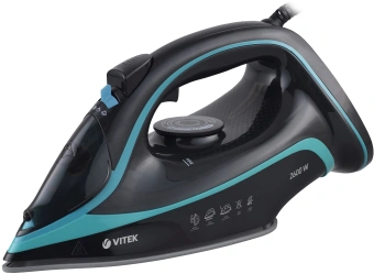 Утюг Vitek VT-8334 2600Вт черный/бирюзовый - купить недорого с доставкой в интернет-магазине