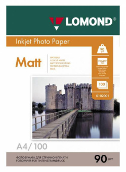 Фотобумага Lomond 0102001 A4/90г/м2/100л./белый матовое для струйной печати - купить недорого с доставкой в интернет-магазине