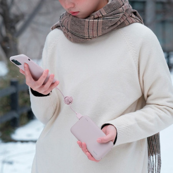 Мобильный аккумулятор Solove W7 10000mAh QC3.0 12W 3A USB-A/USB-C розовый (W7 PINK RUS) - купить недорого с доставкой в интернет-магазине