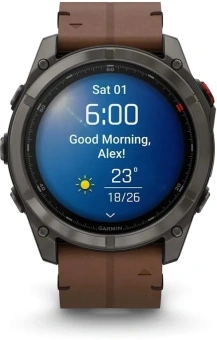 Смарт-часы Garmin Fenix 8 Pro 1.4" AMOLED корп.серый рем.песочный (010-03199-40) - купить недорого с доставкой в интернет-магазине
