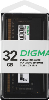 Память DDR4 32GB 2666MHz Digma DGMAS42666032S RTL PC4-21300 CL19 SO-DIMM 260-pin 1.2В single rank Ret - купить недорого с доставкой в интернет-магазине