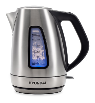 Чайник электрический Hyundai HYK-S3609 1.7л. 2000Вт серебристый/черный (корпус: нержавеющая сталь) - купить недорого с доставкой в интернет-магазине