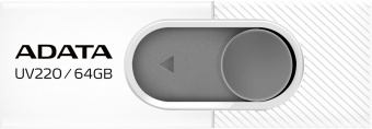 Флеш Диск A-Data 64Gb UV220 AUV220-64G-RWHGY USB2.0 белый/серый - купить недорого с доставкой в интернет-магазине