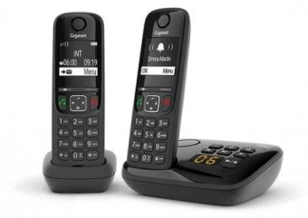 Р/Телефон Dect Gigaset AS690A DUO черный (труб. в компл.:2шт) автооветчик АОН - купить недорого с доставкой в интернет-магазине