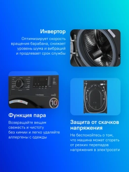 Стиральная машина Beko WSPE6H612A класс: A загр.фронтальная макс.:6.5кг антрацит инвертор - купить недорого с доставкой в интернет-магазине