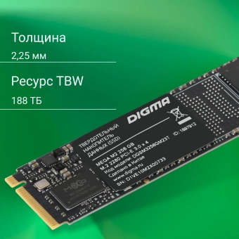 Накопитель SSD Digma PCIe 3.0 x4 256GB DGSM3256GM23T Mega M2 M.2 2280 - купить недорого с доставкой в интернет-магазине