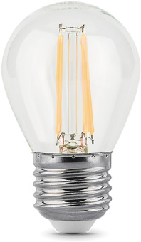 Лампа филам. Gauss 9Вт цок.:E27 шар 220B св.свеч.бел.теп. G45 (упак.:10шт) (105802109) - купить недорого с доставкой в интернет-магазине