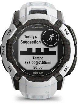 Смарт-часы Garmin Instinct 2X Solar 50мм 1" MIP корп.белый/черный рем.белый (010-02805-04) - купить недорого с доставкой в интернет-магазине