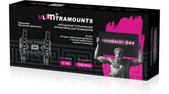 Кронштейн для телевизора Ultramounts UM844 черный 13"-43" макс.45кг настенный наклон - купить недорого с доставкой в интернет-магазине