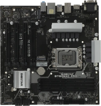 Материнская плата Biostar B760MXC Pro Soc-1700 Intel B760 4xDDR5 mATX AC`97 8ch(7.1) 2.5Gg RAID+VGA+DVI+HDMI - купить недорого с доставкой в интернет-магазине