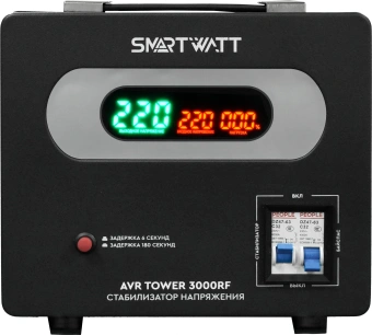 Стабилизатор напряжения Smartwatt AVR Tower 3000RF 3000ВА черный - купить недорого с доставкой в интернет-магазине