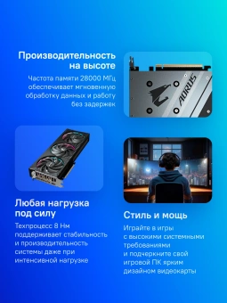 Видеокарта Gigabyte PCI-E 5.0 GV-N5060AORUS E-8GD 1.0 NVIDIA GeForce RTX 5060 8Gb 128bit GDDR7 2722/28000 HDMIx1 DPx3 HDCP Ret - купить недорого с доставкой в интернет-магазине
