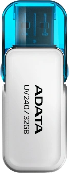 Флеш Диск A-Data 32GB UV240 AUV240-32G-RWH USB2.0 белый/голубой - купить недорого с доставкой в интернет-магазине