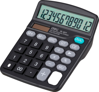 Калькулятор настольный Deli E837 черный 12-разр. - купить недорого с доставкой в интернет-магазине