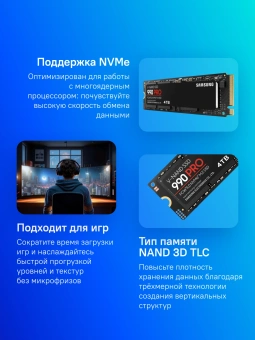 Накопитель SSD Samsung PCIe 4.0 x4 4TB MZ-V9P4T0BW 990 Pro M.2 2280 - купить недорого с доставкой в интернет-магазине