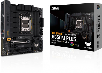Материнская плата Asus TUF GAMING B650M-PLUS Socket AM5 AMD B650 4xDDR5 mATX AC`97 8ch(7.1) 2.5Gg RAID+HDMI+DP - купить недорого с доставкой в интернет-магазине