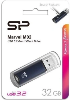 Флеш Диск Silicon Power 32GB Marvel M02 SP032GBUF3M02V1B USB3.0 синий - купить недорого с доставкой в интернет-магазине