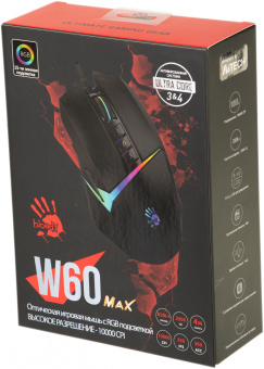 Мышь A4Tech Bloody W60 Max черный оптическая 10000dpi USB 7but (W60 MAX STONE BLACK) - купить недорого с доставкой в интернет-магазине