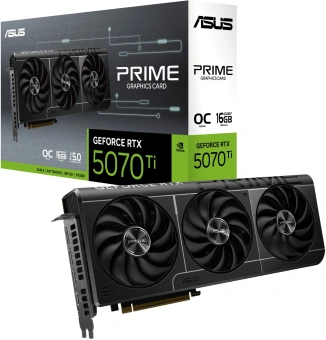 Видеокарта Asus PCI-E PRIME-RTX5070TI-O16G NVIDIA GeForce RTX 5070TI 16Gb 256bit GDDR7 2640/23000 HDMIx2 DPx3 HDCP Ret - купить недорого с доставкой в интернет-магазине