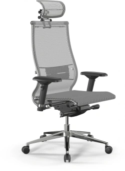 Кресло Метта Samurai S-3 белый сиденье белый сетка с подголов. крестов. металл хром - купить недорого с доставкой в интернет-магазине