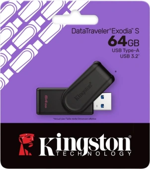Флеш Диск Kingston 64GB DataTraveler Exodia S DTXS/64GB USB3.0 черный - купить недорого с доставкой в интернет-магазине