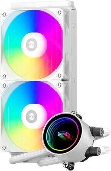 Система водяного охлаждения PcCooler DA240 WH ARGB Soc-AM5/AM4/1200/1700/1851 белый 4-pin 33.8dB Al 270W Ret (DA240-WHAWXX-GL) - купить недорого с доставкой в интернет-магазине