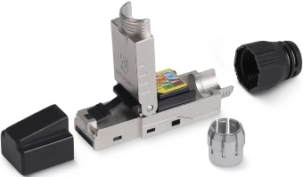 Коннектор Cabeus (8P8C-SH-C6+-TWP) кат.6A RJ45 с защитным колпачком серебристый - купить недорого с доставкой в интернет-магазине